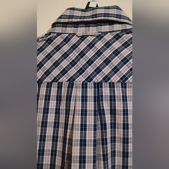 Tommy Hilfiger Shirt Button Down 80's 2 Ply Fabric Red White Blue C20 size L/G - Picture 7 of 16
